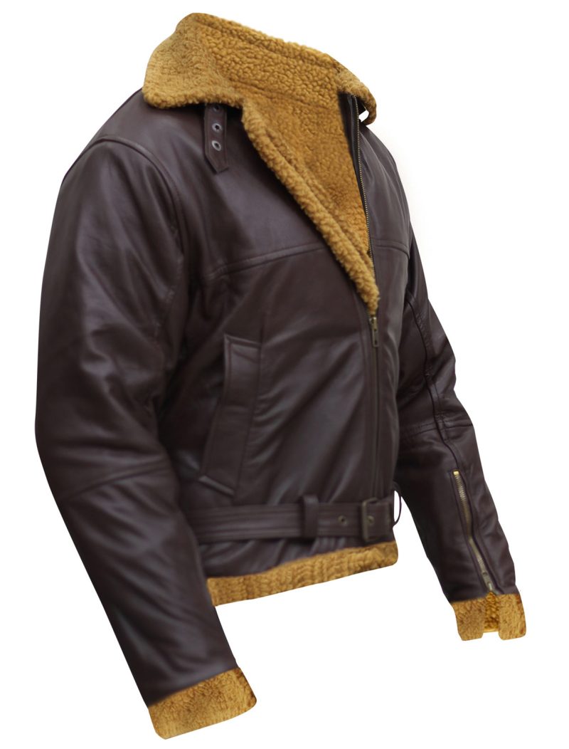 B3 Shearling Sheepskin Bomber Leather Jacket