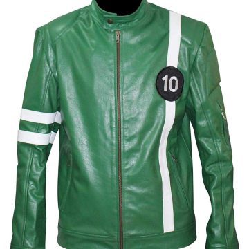 Ben 10 Leather Jacket - Green Leather Jacket