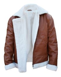 D1 Brown B3 White Fur Jacket 