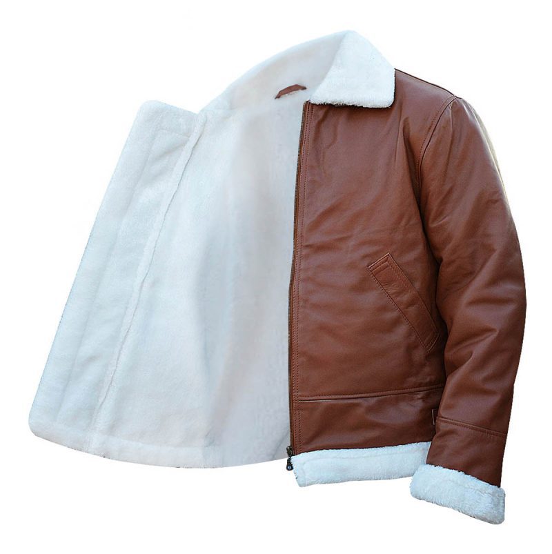 D1 Brown B3 White Fur Jacket 