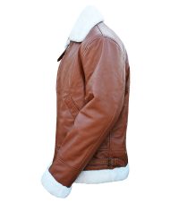 D1 Brown B3 White Fur Jacket 