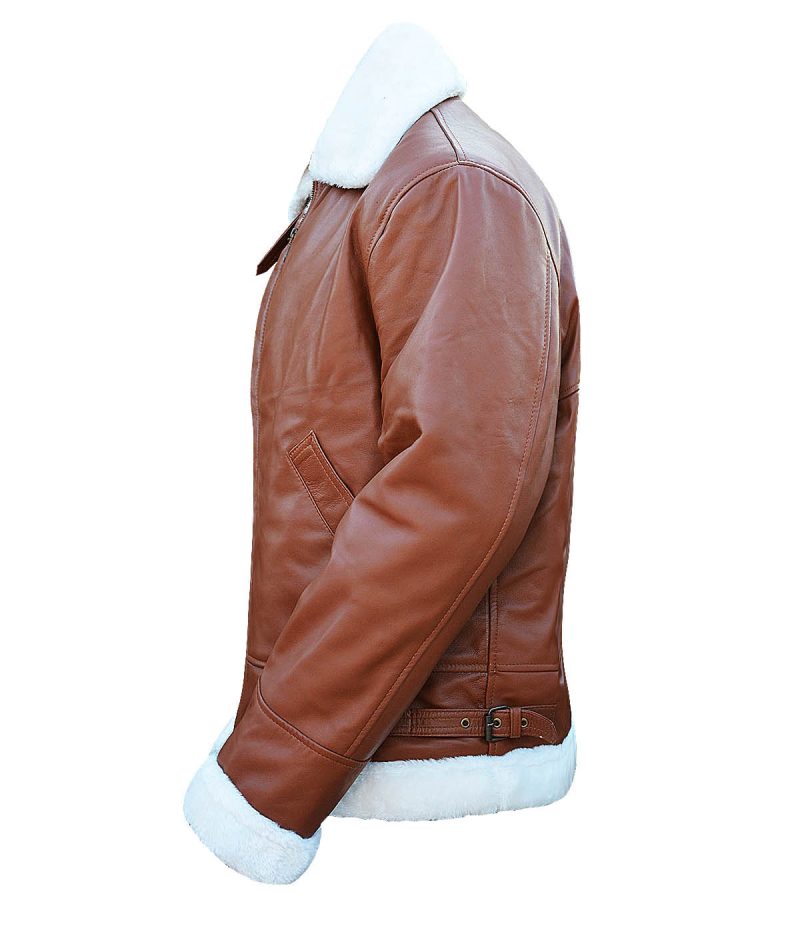 D1 Brown B3 White Fur Jacket 