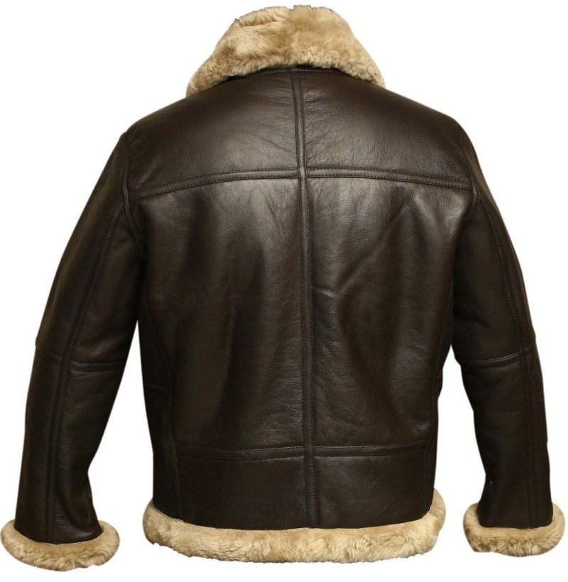 B3 Aviator Fur Shearling Brown Leather Jacket 