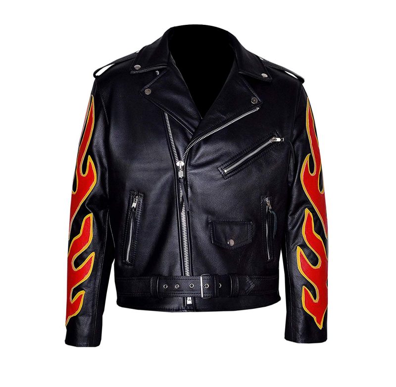 Brando Red Flame Leather Jacket