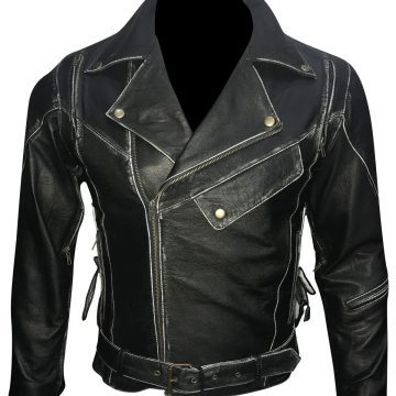 Men Asymmetrical Motorcycle Black Slim Fit Biker Lambskin Leather Jacket