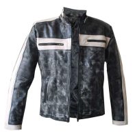 Grey Designers Bomber Leather Jacket