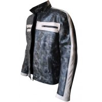 Grey Designers Bomber Leather Jacket