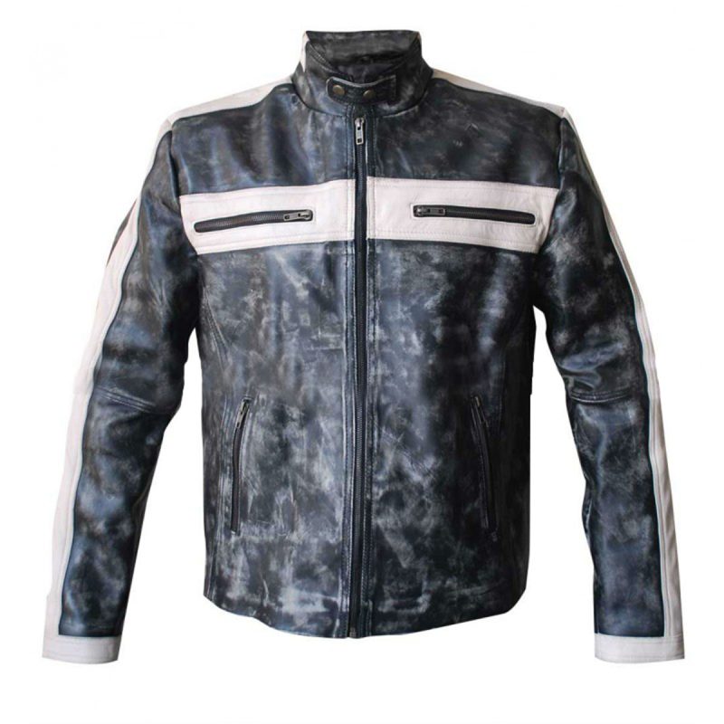 Grey Designers Bomber Leather Jacket