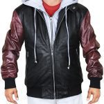 Justice League Flash Logo Hoodie Leather Jacket