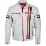 Men's White Gulf Biker Jacket