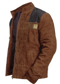 Han Solo Brown Suede Leather Jacket Zipper