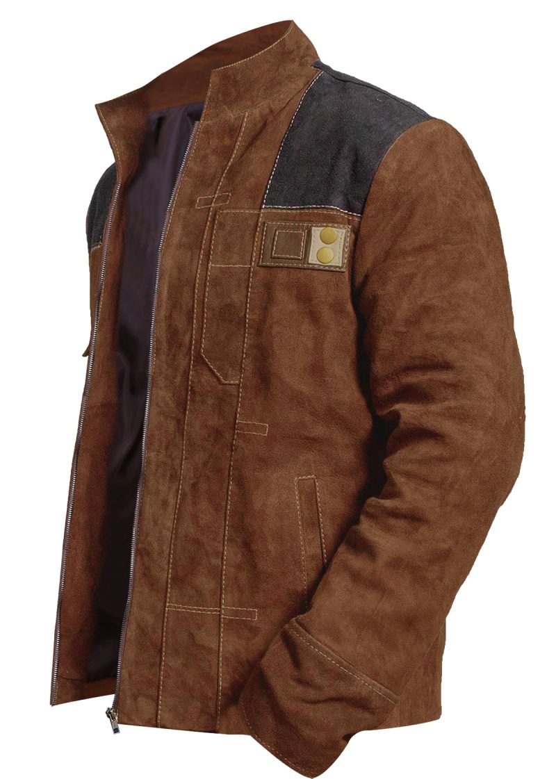 Han Solo Brown Suede Leather Jacket Zipper