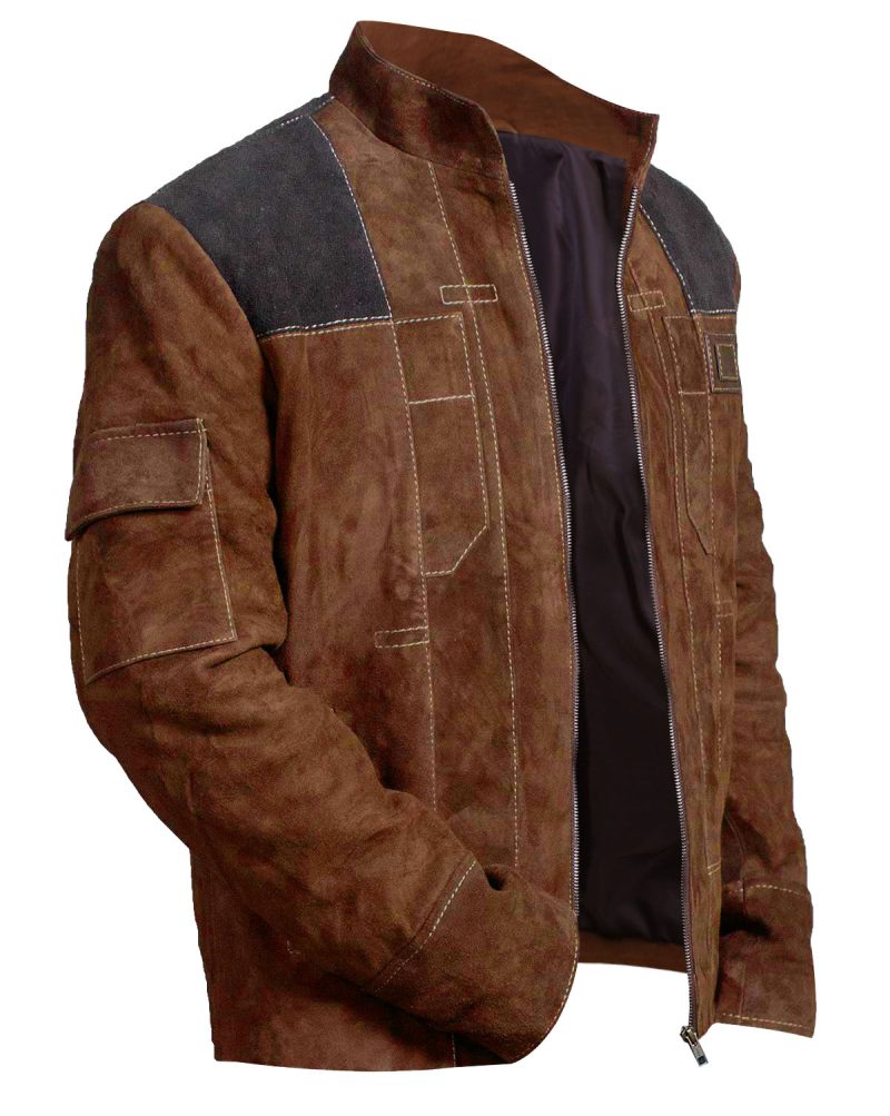 Han Solo Brown Suede Leather Jacket Zipper